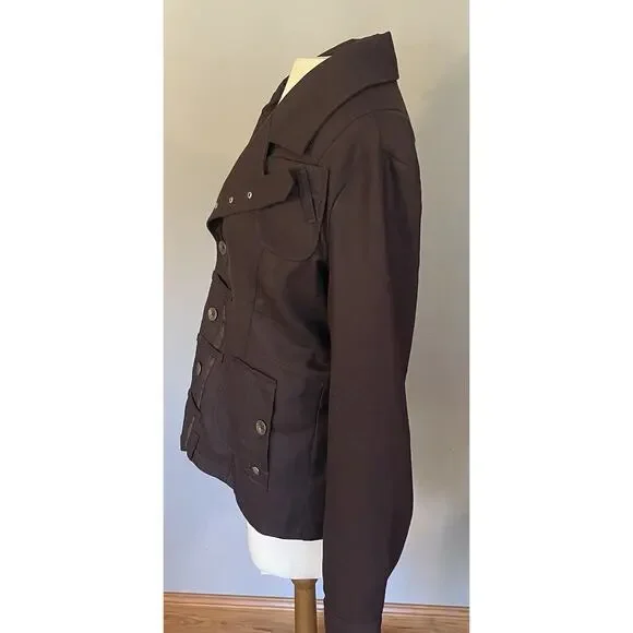 Diesel Jacket Women LG Plum Wool Biker Y2K Grunge Whimsigoth Festival Cosplay - Picture 5 of 11